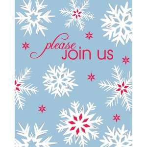 Snow Crystals Christmas Party Invitations