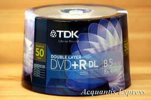 100 TDK 8X Silver 8.5GB Double Dual Layer DVD+R DL★★
