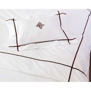  Yves Delorme Athena Chocolate Standard Queen Pillow Cases 