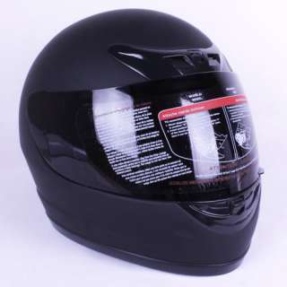 Full Face Motorcycle Helmet Matte Black DOT +2 VISOR Size S, M, L, XL 