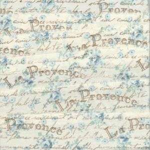 c103 Lla Provence French blue muslin stamped ribbon  