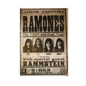  Ramones Poster Final Tour Head Shots Black & White The 