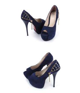   ★ New Womens Shoes Totally Sexy Back Zip Platform High Heels #6609