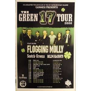 Flogging Molly, Original 14x22 Inch Green Tour (2006) Lithographic 