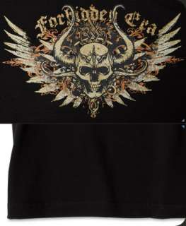 New Mens Forbidden Era Evil Skull T shirt Tee Black M  
