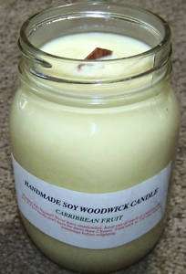 Handmade Scented Container Soy Candle / wood wick  