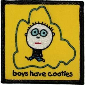  David & Goliath Boys Have Cooties Iron On Girls Patch 