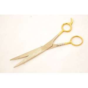  5.5 Barber Scissors Straight Gold Stainless Steel Sharp 