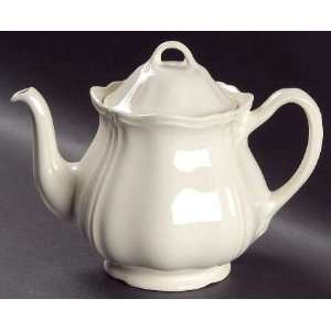   QueenS Plain Tea Pot & Lid, Fine China Dinnerware