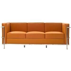  Le Corbusier Style LC2 Sofa in Genuine Tan Leather
