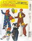 New McCalls Adult & Children Clown Costume Pattern #61