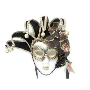  Black Flower Jolly Fiori Venetian Masquerade Mask