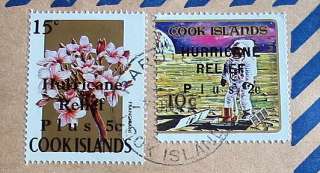 COOK ISLANDS RAROTONGA OVER PRINT CVR HURRICANE RELIEF  