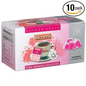 Aksens Pure Premium Ceylon Tea, Raspberry, 25 Count Teabags, 1.7 Ounce 