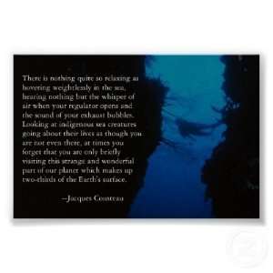  Jacques Cousteau Scuba Diving Poster