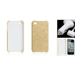  Gino Gold Tone Embossed Flower Pattern Back Case + Car 