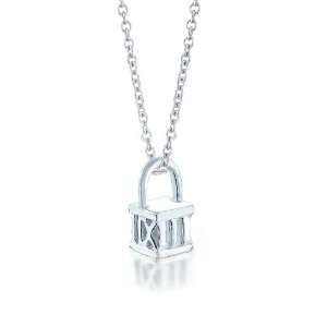 Bling Jewelry 925 Sterling Silver Roman Numerals Cube Pendant Necklace