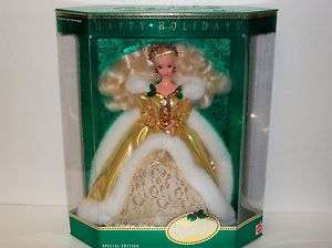 HAPPY HOLIDAYS SPECIAL EDITION BARBIE BY MATTEL STAND INCLUDED GOLD 
