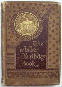 The Whittier Birthday Book 1881 Hardcover Antique Book  
