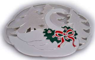   Holiday White SWAN TRIVET Kitchen Dinner Table Wall Hanging Decors