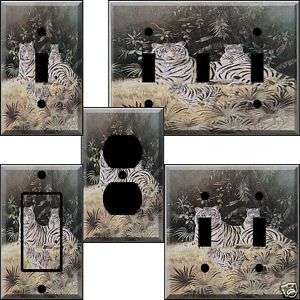 an te White Tiger & Cubs Light Switch Cover wall plate  