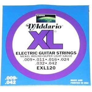 DAddario EXL120 XL Electric Guitar Strings (Super Light, 9 42) (6 Pack 