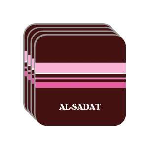 Personal Name Gift   AL SADAT Set of 4 Mini Mousepad Coasters (pink 