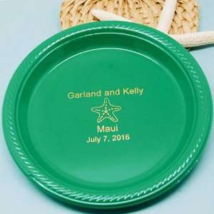  Personalized Round Wedding Plastic Plates