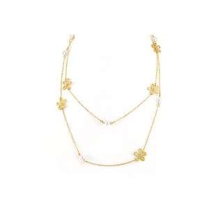 14K Hand Crafted Yellow Gold Matte Finished Gold Floral Motifs Thirty 