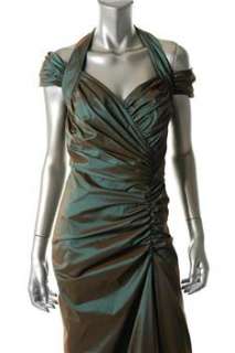 Tadashi Shoji NEW Plati Green Versatile Dress Metallic Embellished 8 