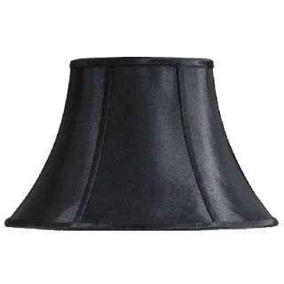 NEW 16.5 in. Wide Bell Shaped Lamp Shade, Black, Faux Silk Fabric 