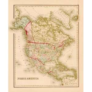  Gray 1882 Antique Map of North America: Office Products