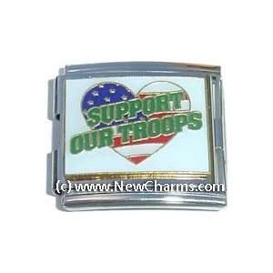  Mega Support Our Troops Italian Charm Bracelet Jewelry 
