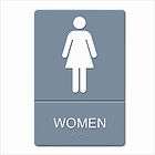 ADA Restroom Sign, Women Wheelchair Accessible Symbol, Molded Plastic 