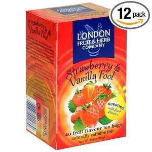  Herb, Strawberry & Vanilla Fool, Tea Bags, 20 Count Boxes (Pack of 12