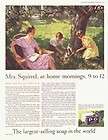 1929 AD P&G white naptha soap Mrs. Squirrel at home  morning in the 