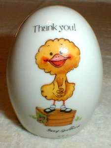 Suzy Spafford 1976 Joyful Duck Thank You Egg Suzys Zoo by Enesco 