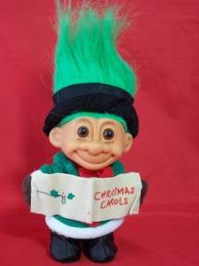 Russ Christmas Carols Troll Doll Green Hair  