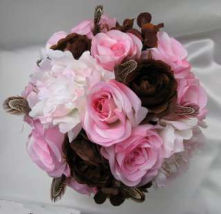 Bridal Bouquet wedding flowers Bouquets CHOCOLATE PINK  