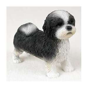  Shih Tzu Puppy Cut Dog Figurine   Black & White