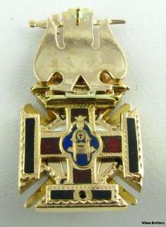 Tri Fold 32nd Degree Scottish Rite Knights Templar Masonic Fob   10k 
