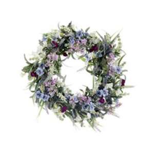  Set of 2   22 Mixed Wildflower/Lavender Wreath Pink Blue 