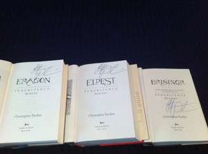 Christopher Paolini Signed Hardcover Eragon, Eldest, Brisingr!  