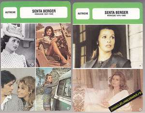 SENTA BERGER Movie Star FRENCH BIOGRAPHY PHOTO 2 CARDS  