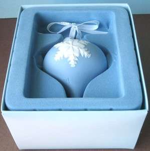 Wedgwood Snowflake Christmas Ornament Jasperware Blue/White NIB  