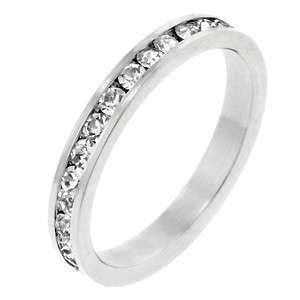   Plated Simulated Diamond Eternity Wedding Anniversary Ring Sz 10