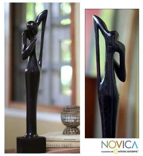 DEEP IN THOUGHT~Abstract Wood Sculpture~AFRICAN ARTS~NR  