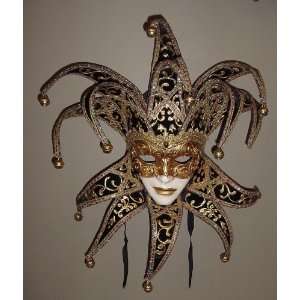  Venetian Mask By Si Lucia Black Brocade Jolly Exceptional Italian 