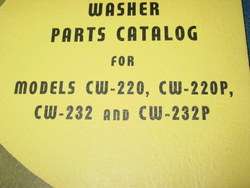 Norge Conventional Washer Parts Catalog washing machine 1952  