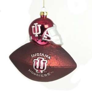  Indiana Hoosiers NCAA Glass Mascot Football Ornament (6 